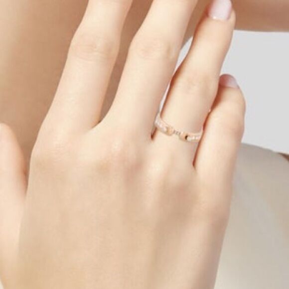 Nouvel Heritage Tuxedo Ring in Rose Gold with Diamonds - Picture 9 of 10